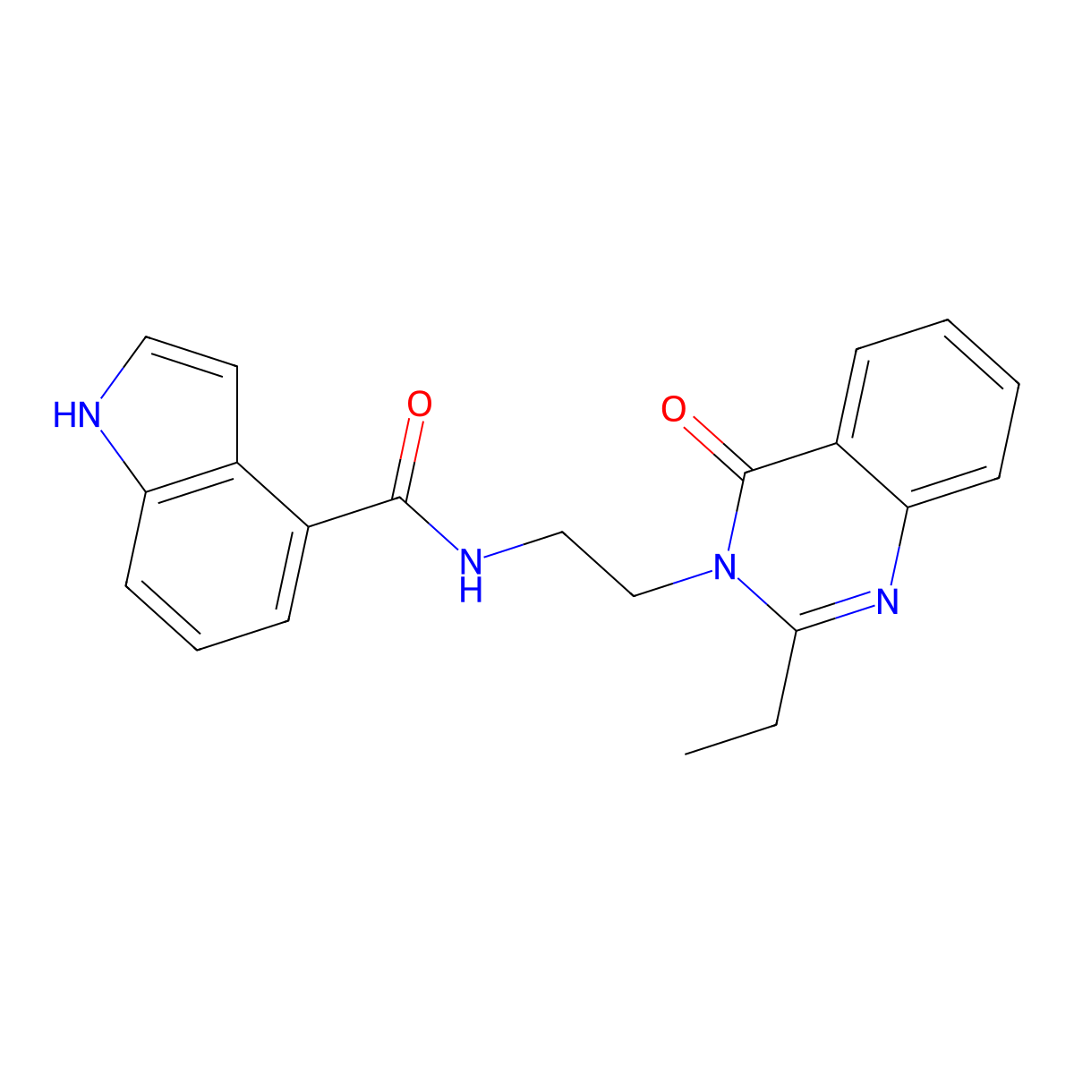 N-[2-(2-ethyl-4-oxoquinazolin-3(4H)-yl)ethyl]-1H-indole-4-carboxamide molecular structure, CAS 1436000-70-2