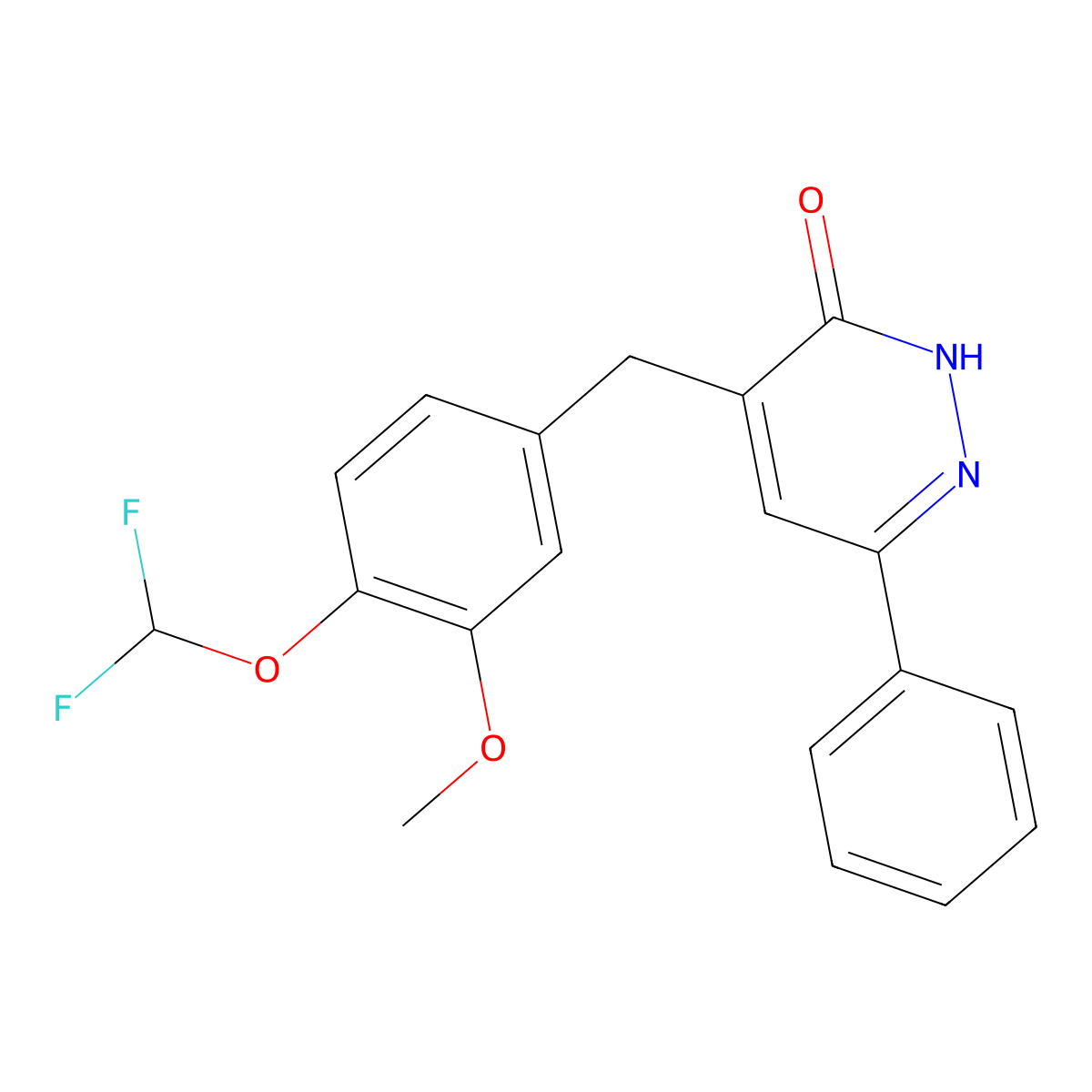 4-[4-(Difluoromethoxy)-3-methoxybenzyl]-6-phenylpyridazin-3-ol molecular structure, CAS 1436000-89-3