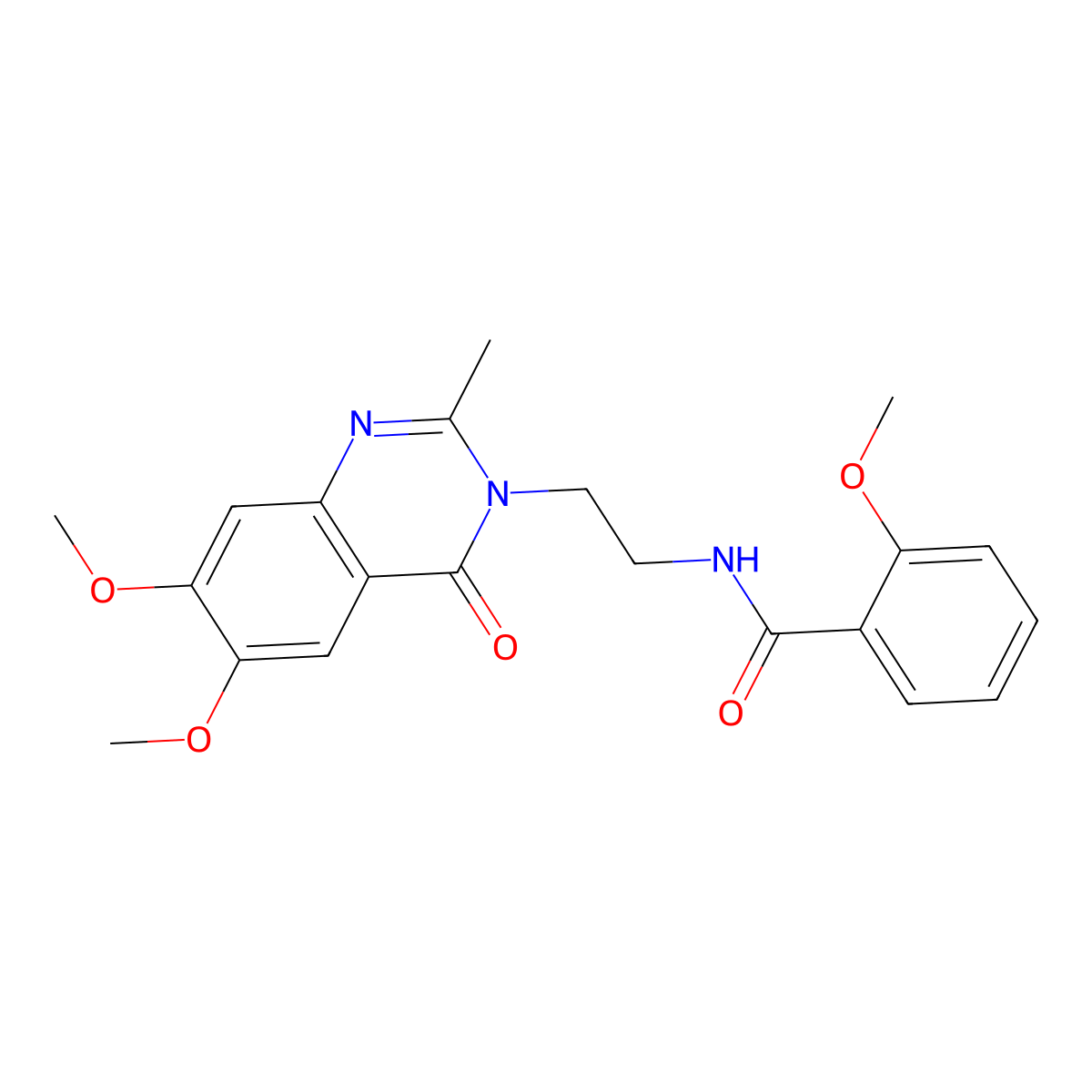 N-[2-(6,7-dimethoxy-2-methyl-4-oxoquinazolin-3(4H)-yl)ethyl]-2-methoxybenzamide molecular structure, CAS 1436001-05-6