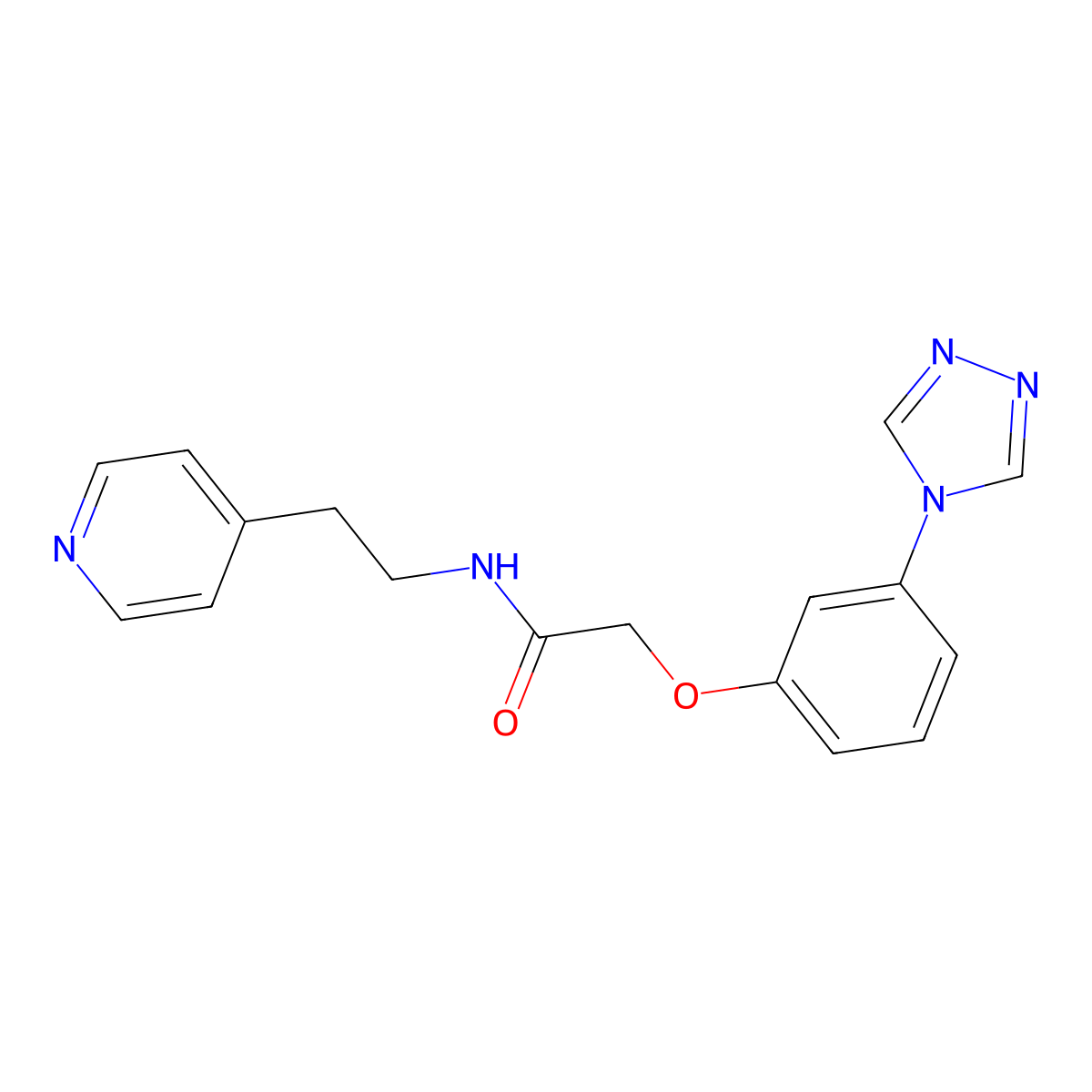 N-[2-(4-pyridyl)ethyl]-2-[3-(4H-1,2,4-triazol-4-yl)phenoxy]acetamide molecular structure, CAS 1436001-34-1