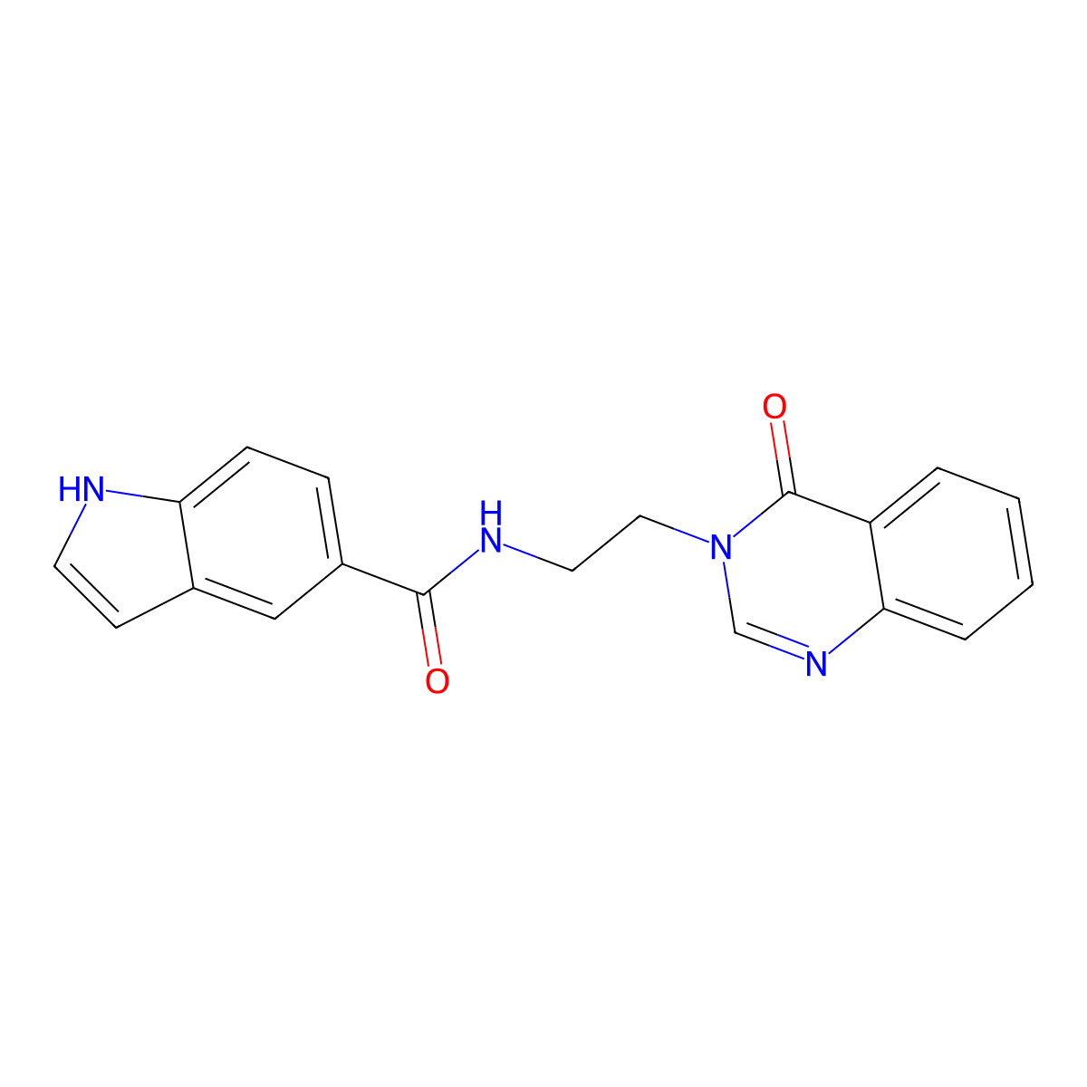 N-[2-(4-oxoquinazolin-3(4H)-yl)ethyl]-1H-indole-5-carboxamide molecular structure, CAS 1436001-36-3