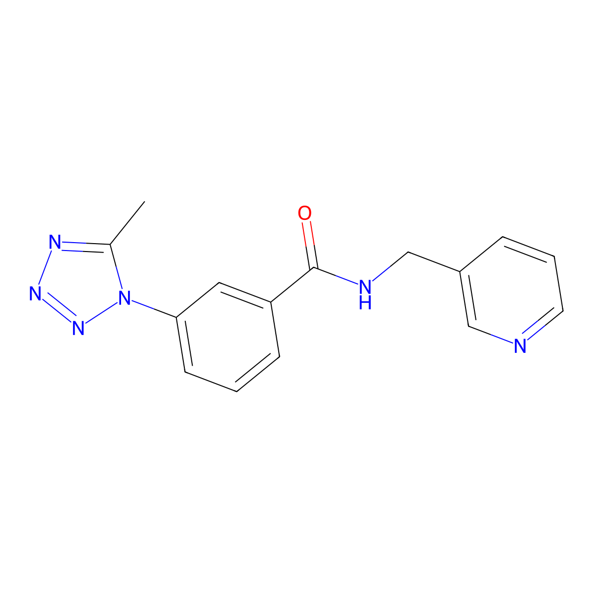 3-(5-methyl-1H-tetrazol-1-yl)-N-(pyridin-3-ylmethyl)benzamide molecular structure, CAS 1436001-40-9