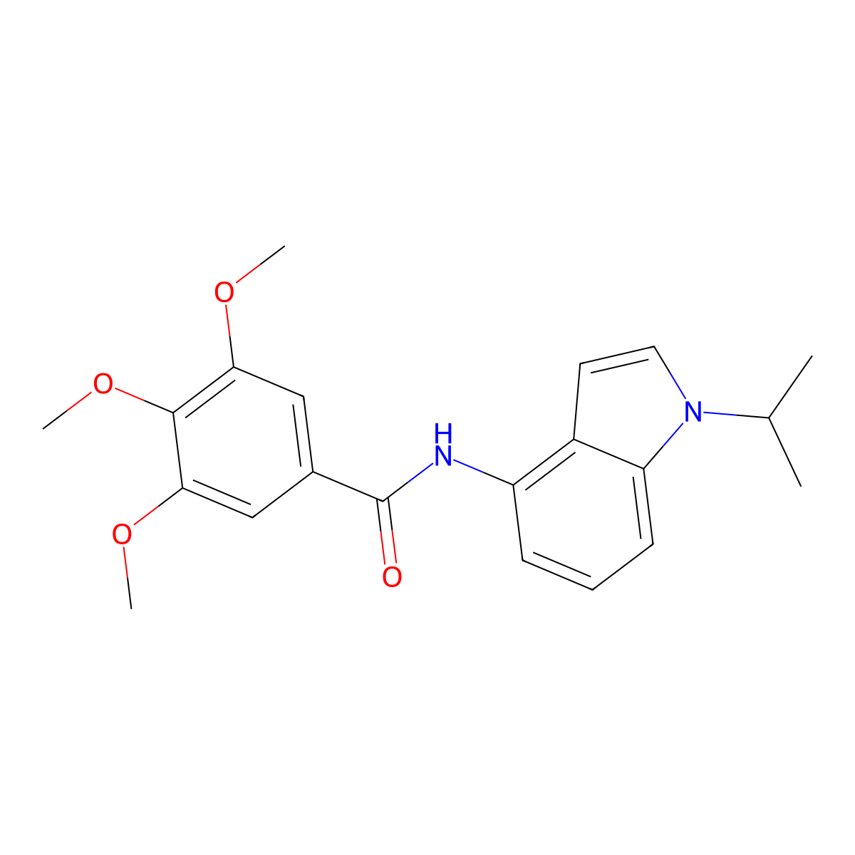 N-(1-isopropyl-1H-indol-4-yl)-3,4,5-trimethoxybenzamide molecular structure, CAS 1436001-85-2