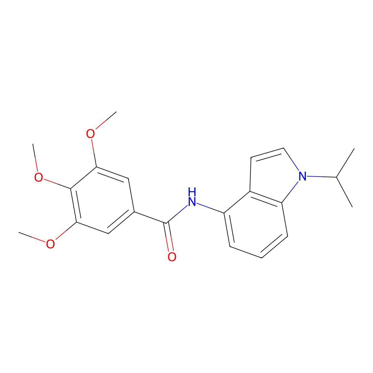 N-(1-isopropyl-1H-indol-4-yl)-3,4,5-trimethoxybenzamide molecular structure, CAS 1436001-85-2