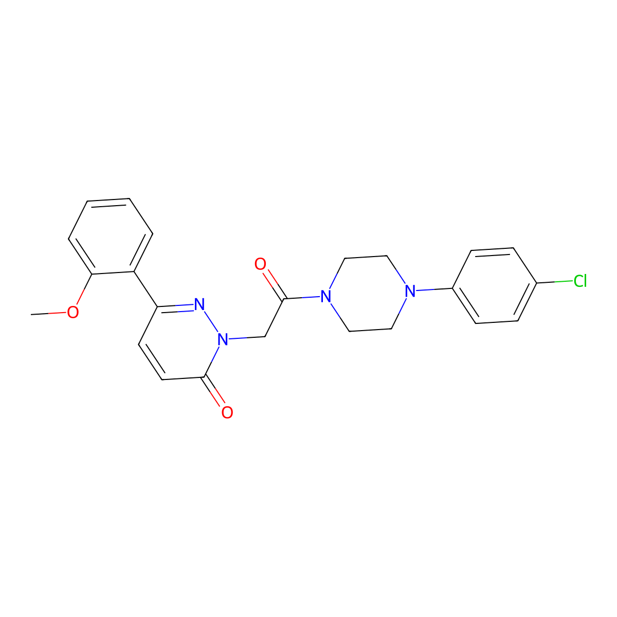 2-{2-[4-(4-chlorophenyl)piperazino]-2-oxoethyl}-6-(2-methoxyphenyl)-3(2H)-pyridazinone molecular structure, CAS 1436001-88-5