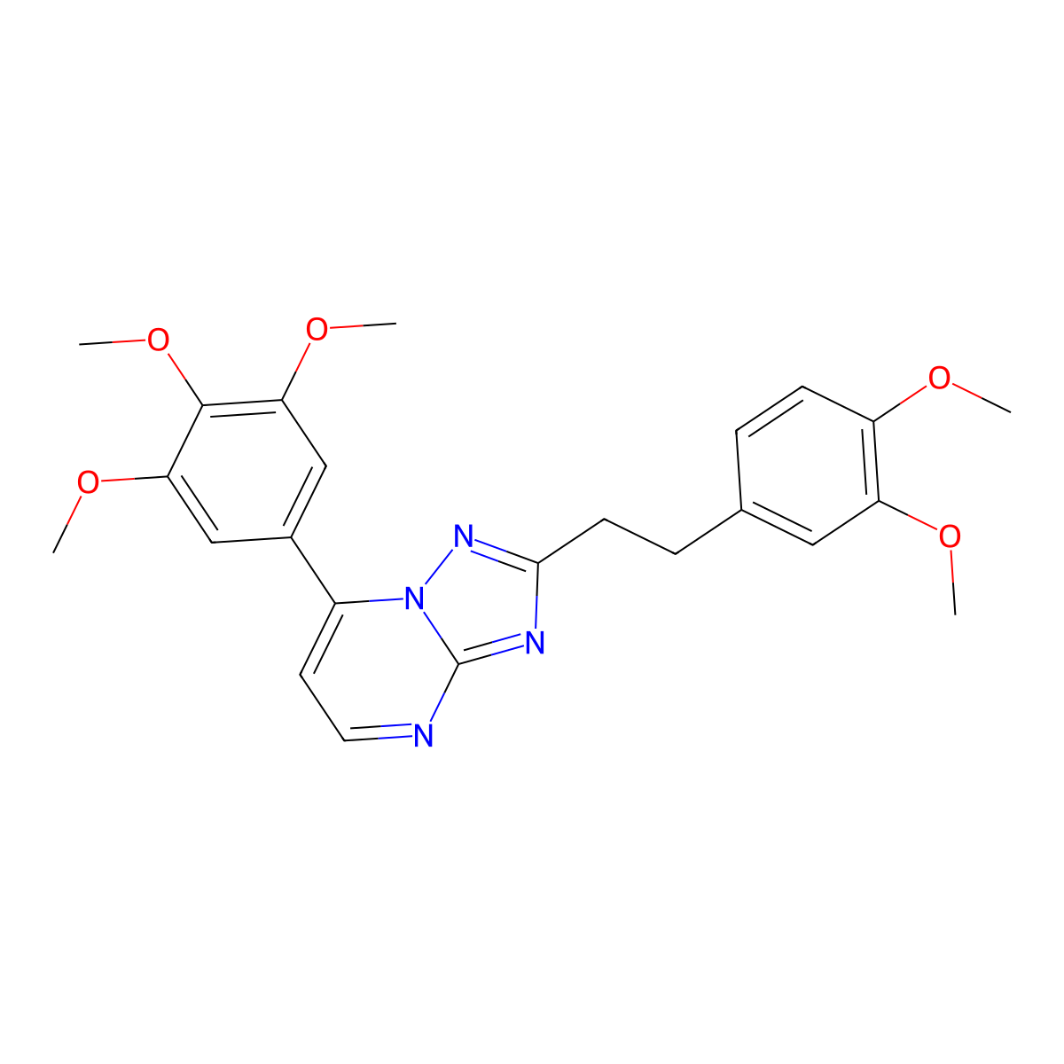 2-(3,4-Dimethoxyphenethyl)-7-(3,4,5-trimethoxyphenyl)[1,2,4]triazolo[1,5-a]pyrimidine molecular structure, CAS 1436001-89-6