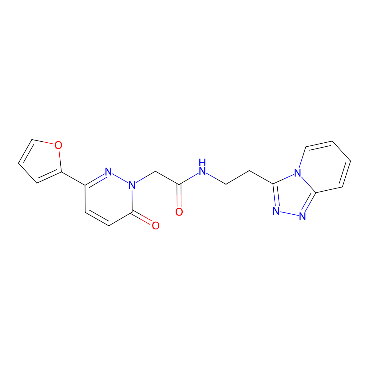 2-[3-(furan-2-yl)-6-oxopyridazin-1(6H)-yl]-N-[2-([1,2,4]triazolo[4,3-a]pyridin-3-yl)ethyl]acetamide molecular structure, CAS 1436001-94-3