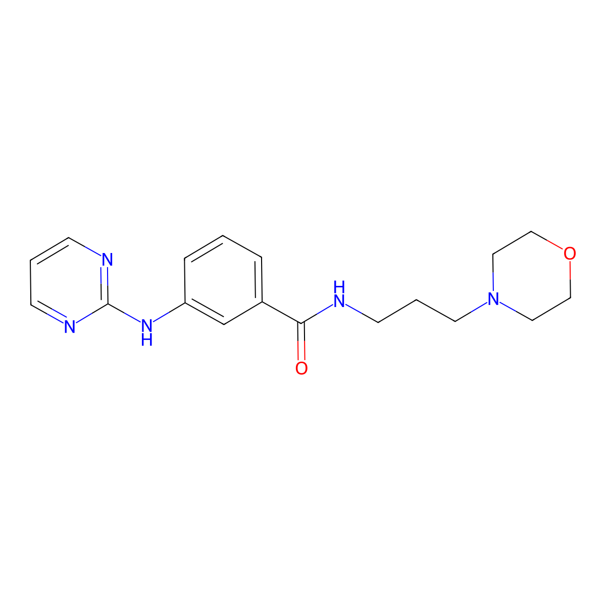 N-(3-morpholinopropyl)-3-(2-pyrimidinylamino)benzamide molecular structure, CAS 1436002-01-5