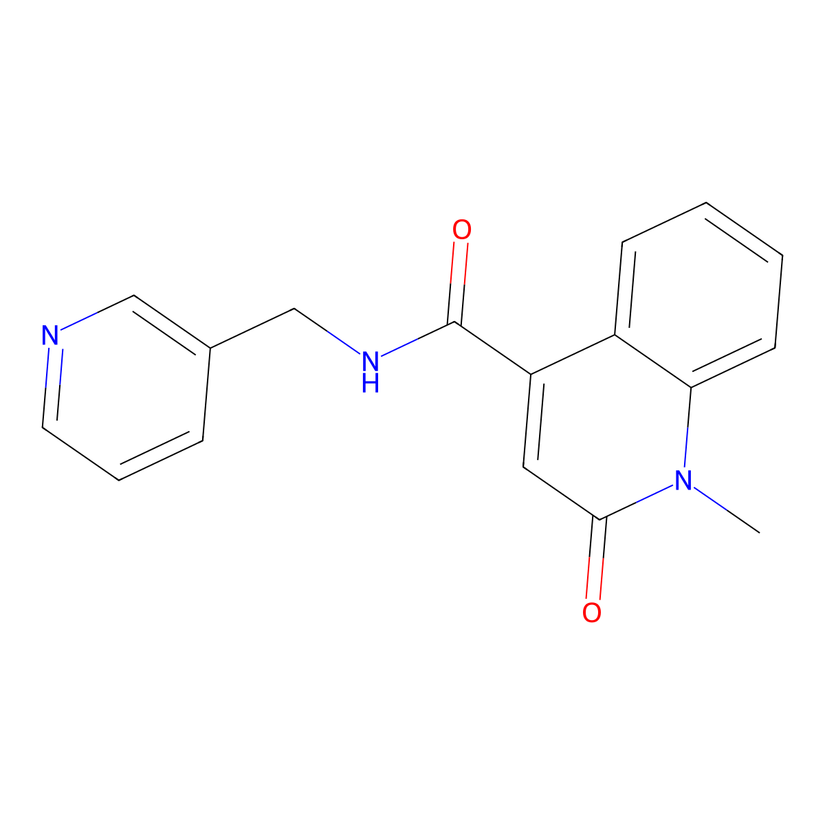 1-methyl-2-oxo-N-(3-pyridylmethyl)-1,2-dihydro-4-quinolinecarboxamide molecular structure, CAS 1436002-06-0