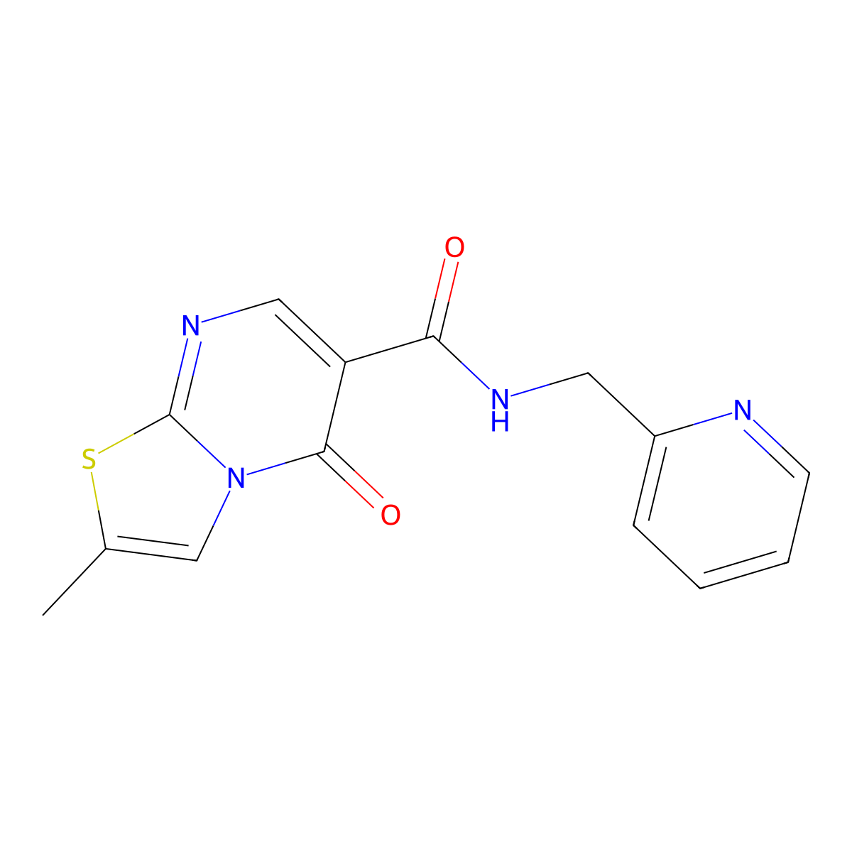 2-methyl-5-oxo-N-(2-pyridylmethyl)-5H-[1,3]thiazolo[3,2-a]pyrimidine-6-carboxamide molecular structure, CAS 1436002-14-0