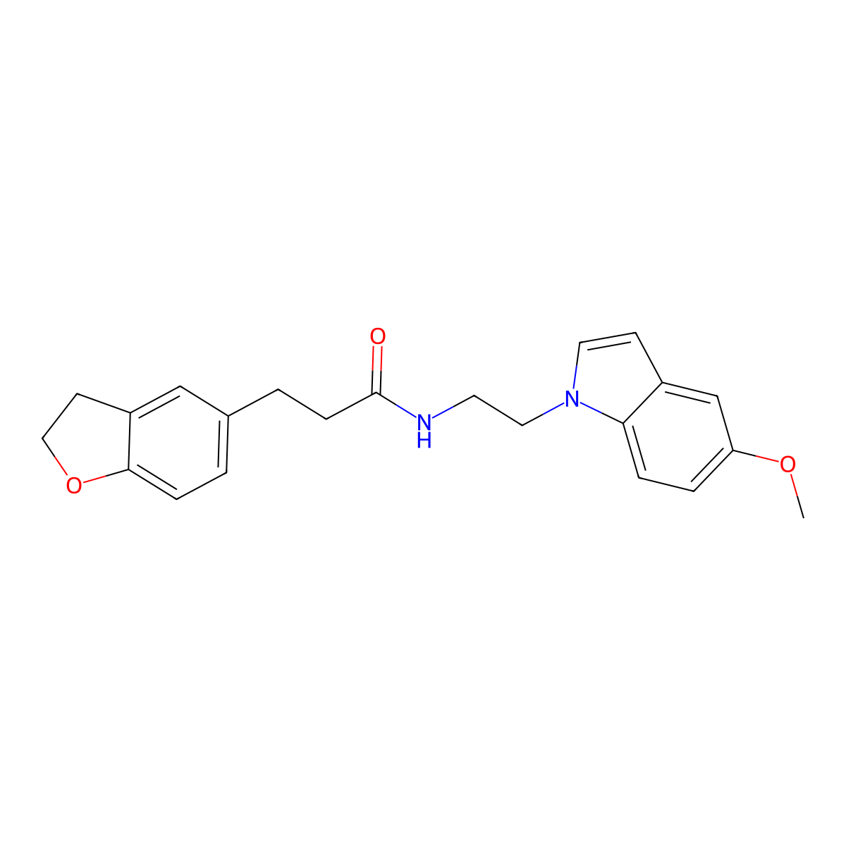 3-(2,3-dihydro-1-benzofuran-5-yl)-N-[2-(5-methoxy-1H-indol-1-yl)ethyl]propanamide molecular structure, CAS 1436002-15-1