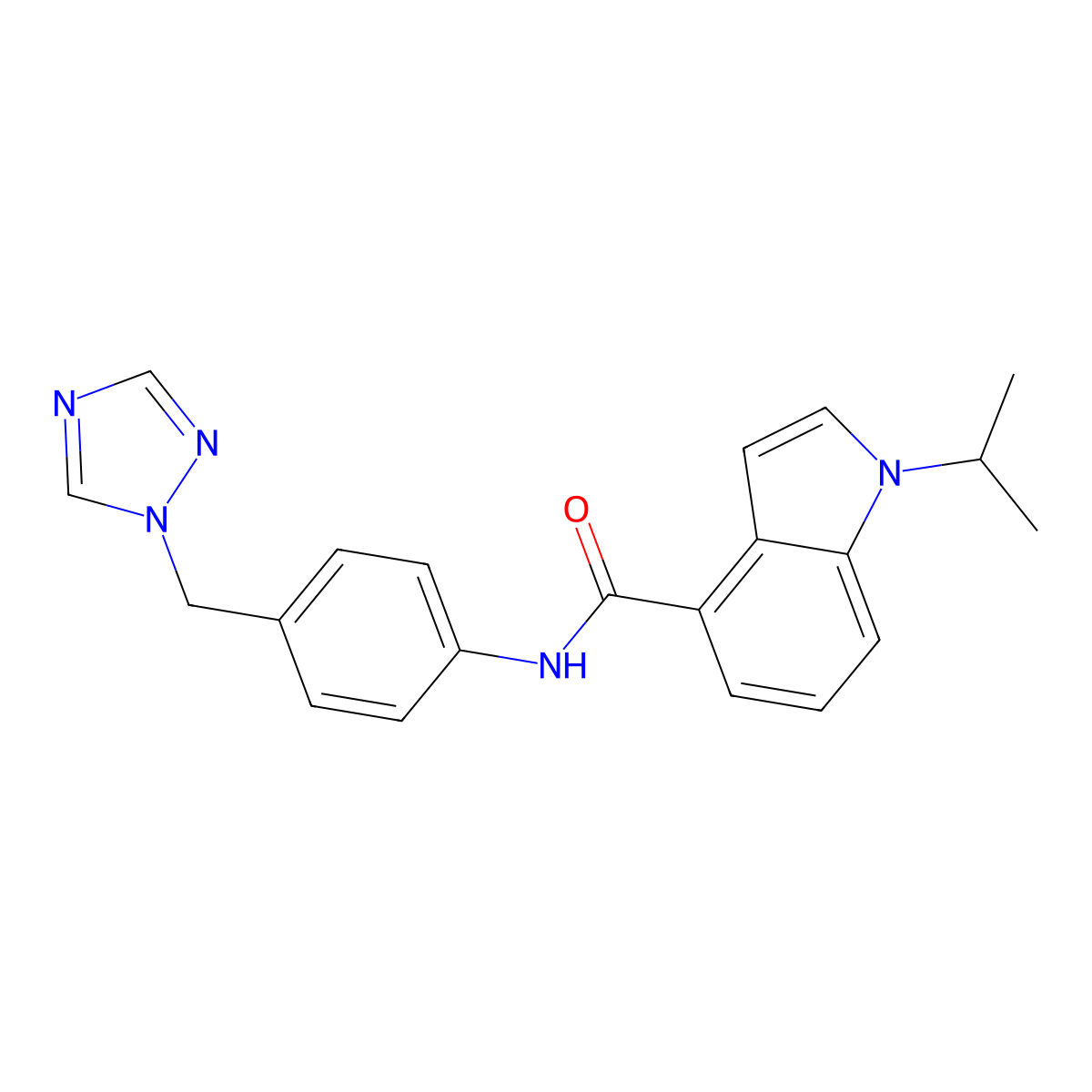 1-(propan-2-yl)-N-[4-(1H-1,2,4-triazol-1-ylmethyl)phenyl]-1H-indole-4-carboxamide molecular structure, CAS 1436002-16-2