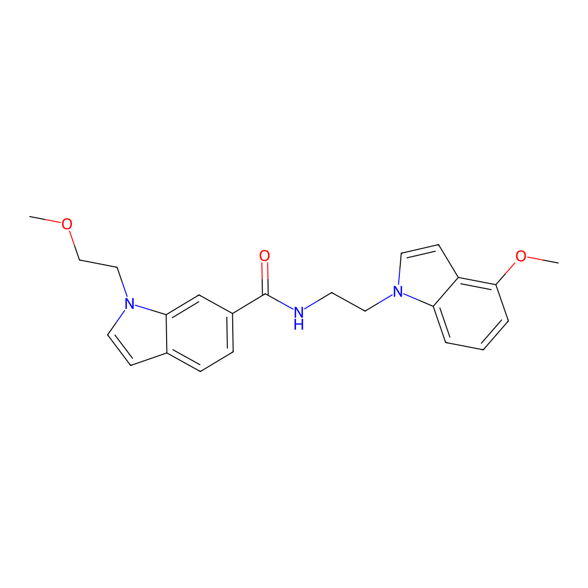 1-(2-methoxyethyl)-N-[2-(4-methoxy-1H-indol-1-yl)ethyl]-1H-indole-6-carboxamide molecular structure, CAS 1436002-33-3