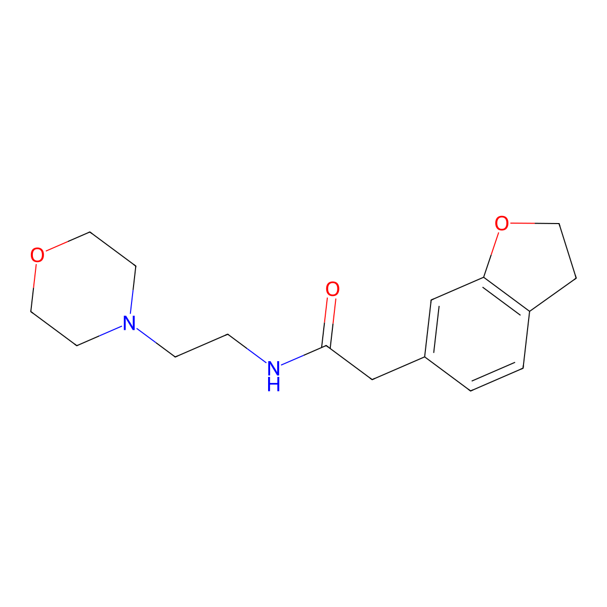 2-(2,3-dihydro-1-benzofuran-6-yl)-N-[2-(morpholin-4-yl)ethyl]acetamide molecular structure, CAS 1436002-59-3