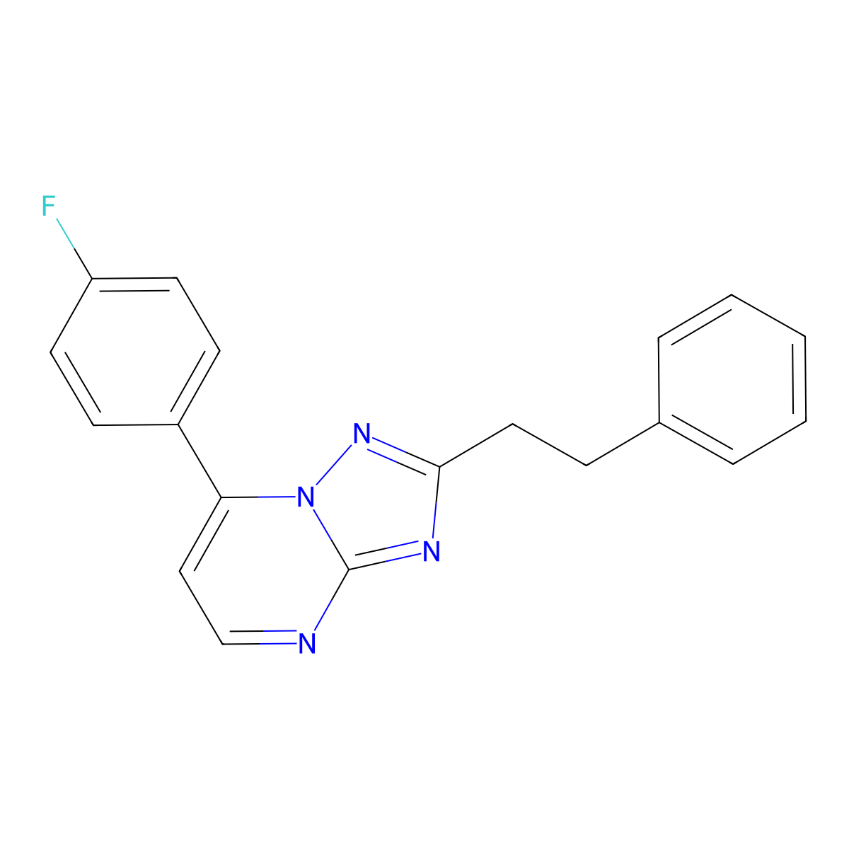 7-(4-Fluorophenyl)-2-phenethyl[1,2,4]triazolo[1,5-a]pyrimidine molecular structure, CAS 1436002-60-6
