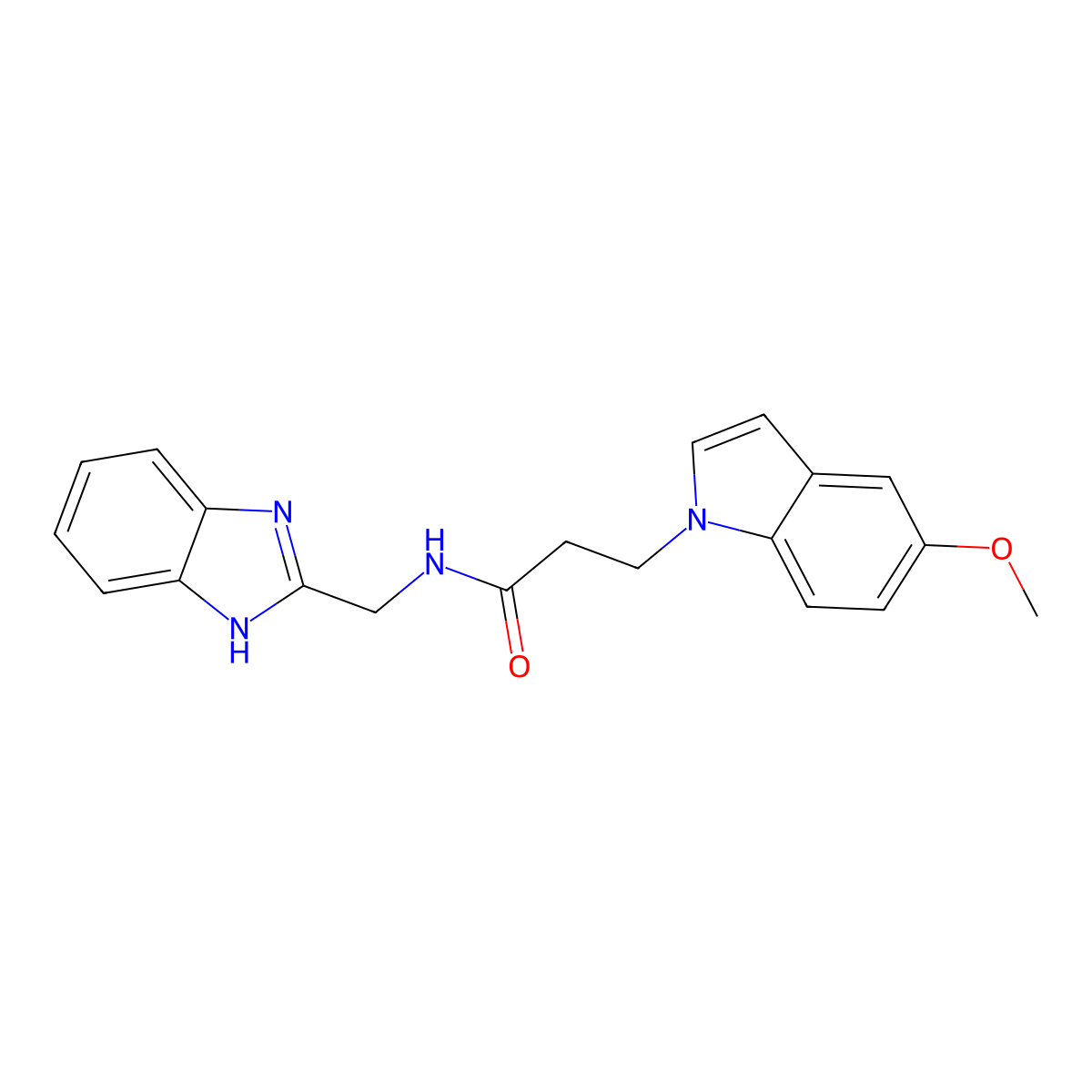 N-(1H-benzimidazol-2-ylmethyl)-3-(5-methoxy-1H-indol-1-yl)propanamide molecular structure, CAS 1436002-64-0
