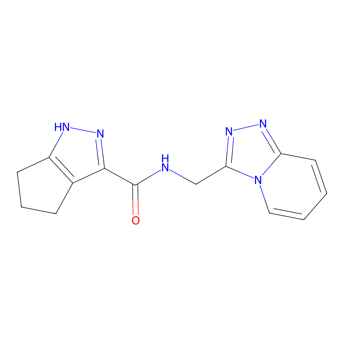 N-([1,2,4]triazolo[4,3-a]pyridin-3-ylmethyl)-1,4,5,6-tetrahydrocyclopenta[c]pyrazole-3-carboxamide molecular structure, CAS 1436002-65-1