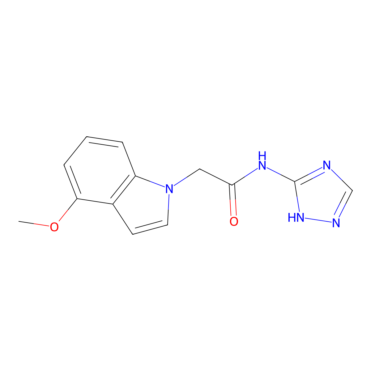 2-(4-methoxy-1H-indol-1-yl)-N-(4H-1,2,4-triazol-3-yl)acetamide molecular structure, CAS 1436002-66-2