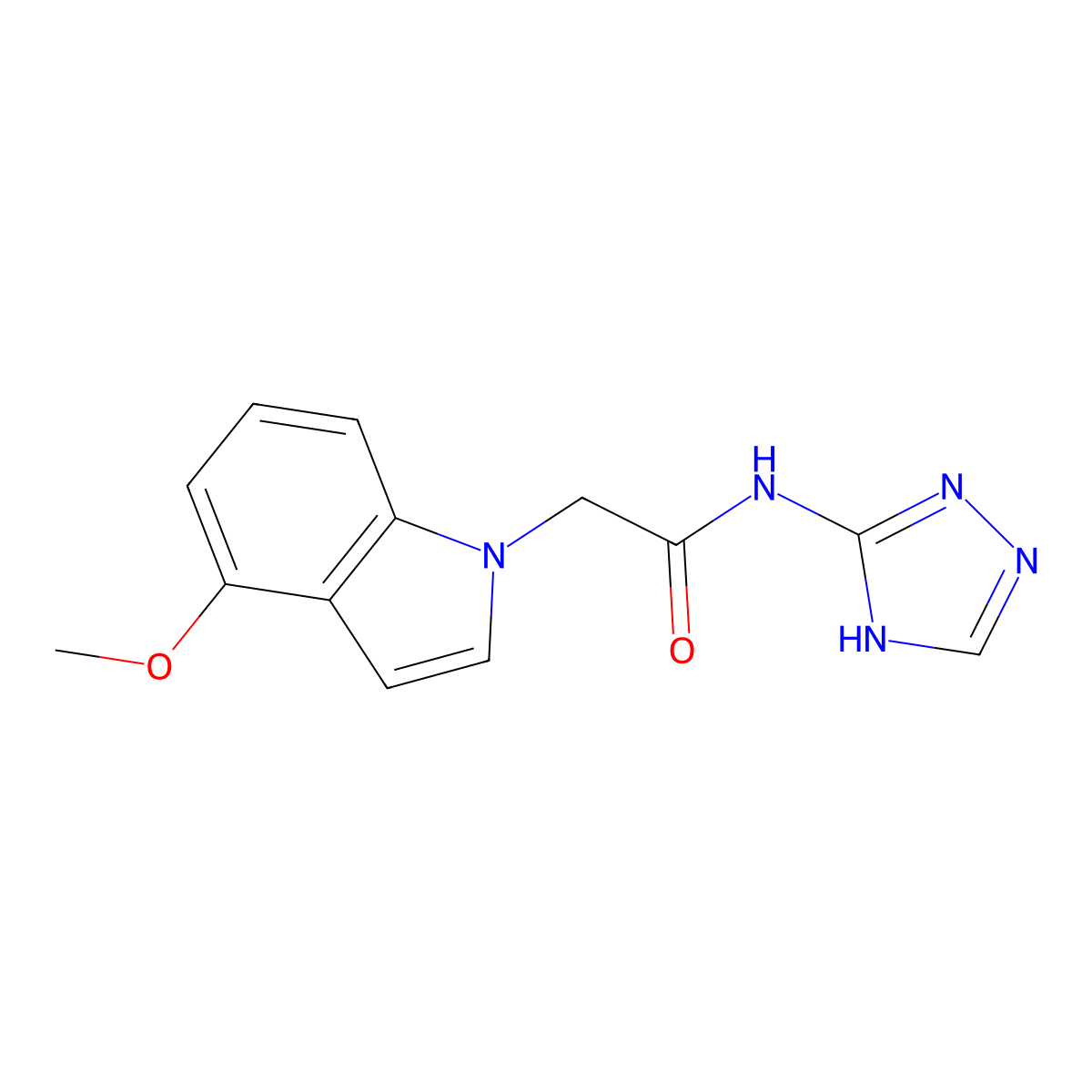 2-(4-methoxy-1H-indol-1-yl)-N-(4H-1,2,4-triazol-3-yl)acetamide molecular structure, CAS 1436002-66-2