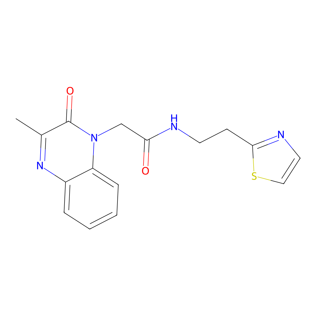 2-[3-methyl-2-oxo-1(2H)-quinoxalinyl]-N-[2-(1,3-thiazol-2-yl)ethyl]acetamide molecular structure, CAS 1436002-73-1