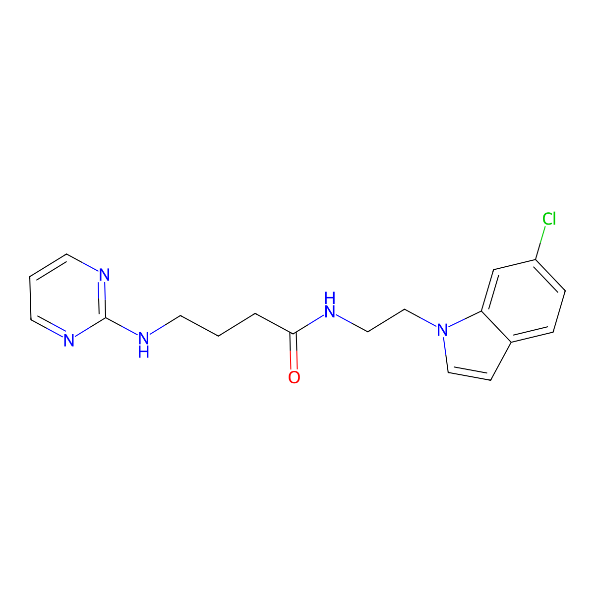 N-[2-(6-chloro-1H-indol-1-yl)ethyl]-4-(2-pyrimidinylamino)butanamide molecular structure, CAS 1436002-90-2