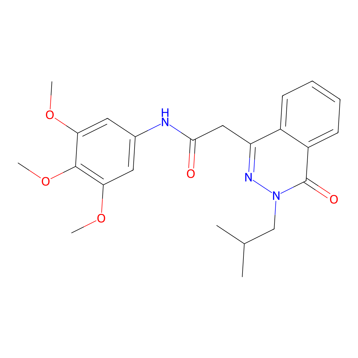 2-[3-(2-methylpropyl)-4-oxo-3,4-dihydrophthalazin-1-yl]-N-(3,4,5-trimethoxyphenyl)acetamide molecular structure, CAS 1436002-91-3