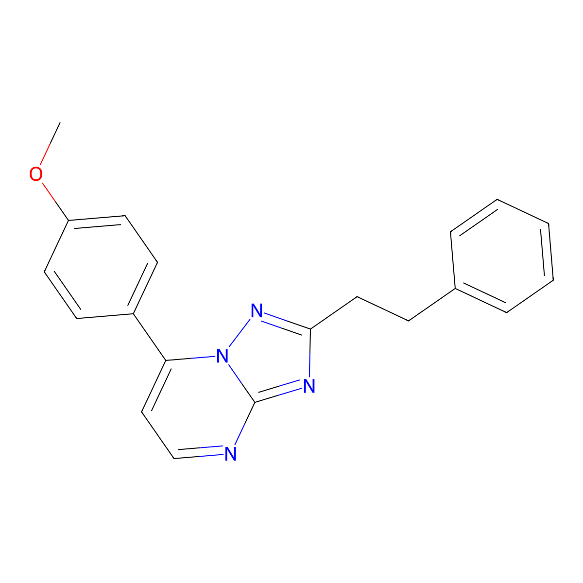 7-(4-Methoxyphenyl)-2-phenethyl[1,2,4]triazolo[1,5-a]pyrimidine molecular structure, CAS 1436003-15-4