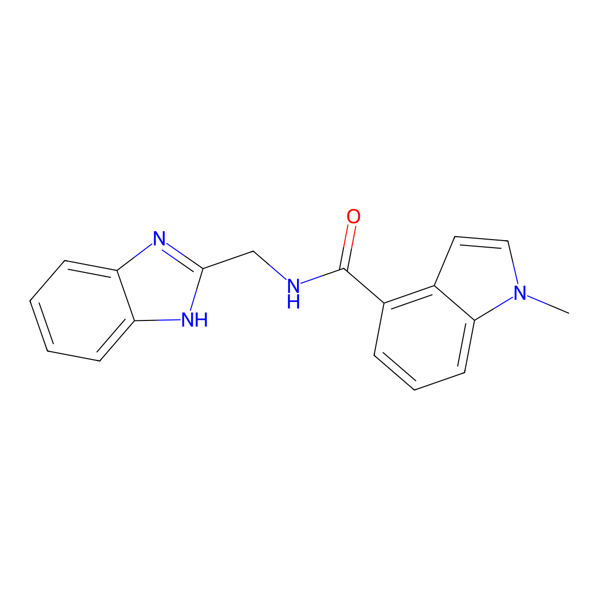 N-(1H-benzimidazol-2-ylmethyl)-1-methyl-1H-indole-4-carboxamide molecular structure, CAS 1436003-28-9