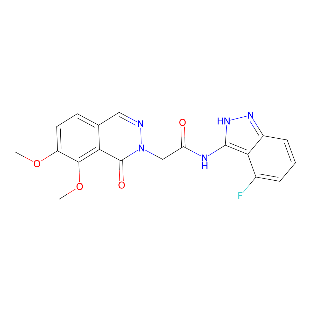 2-(7,8-dimethoxy-1-oxophthalazin-2(1H)-yl)-N-(4-fluoro-2H-indazol-3-yl)acetamide molecular structure, CAS 1436003-43-8
