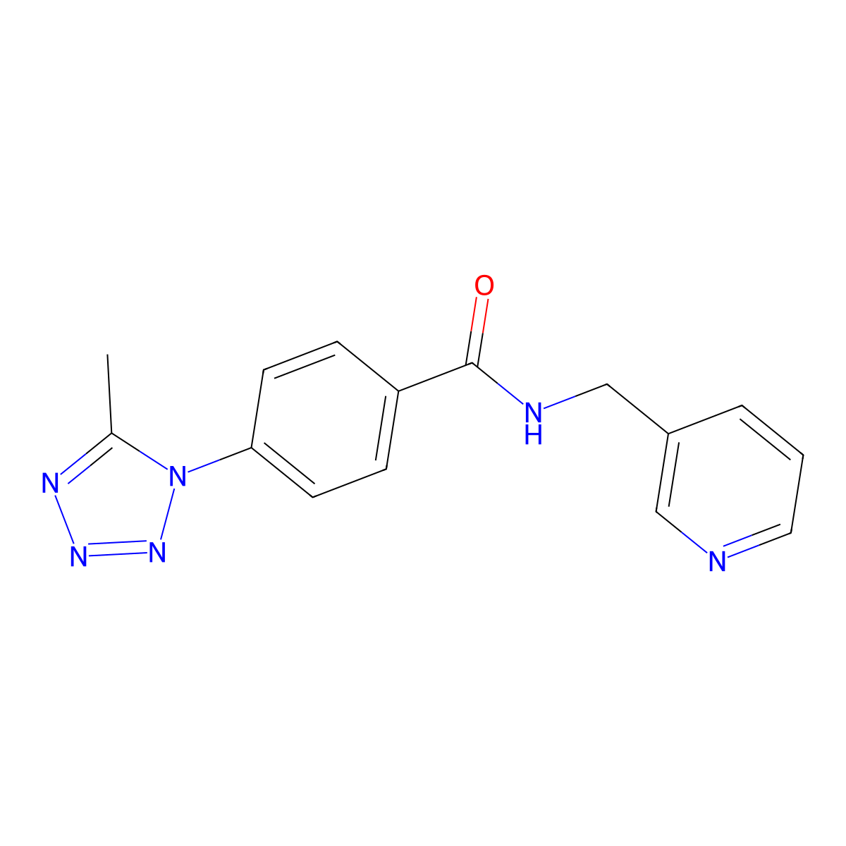 4-(5-methyl-1H-tetrazol-1-yl)-N-(pyridin-3-ylmethyl)benzamide molecular structure, CAS 1436003-52-9