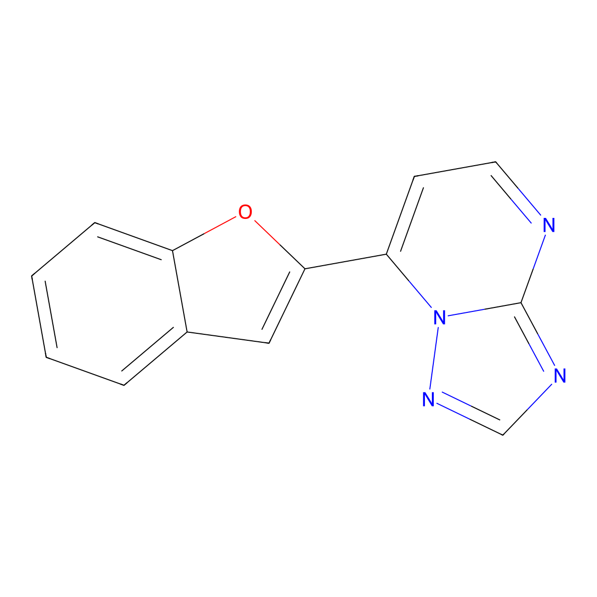 7-(1-Benzofuran-2-yl)[1,2,4]triazolo[1,5-a]pyrimidine molecular structure, CAS 1436003-54-1