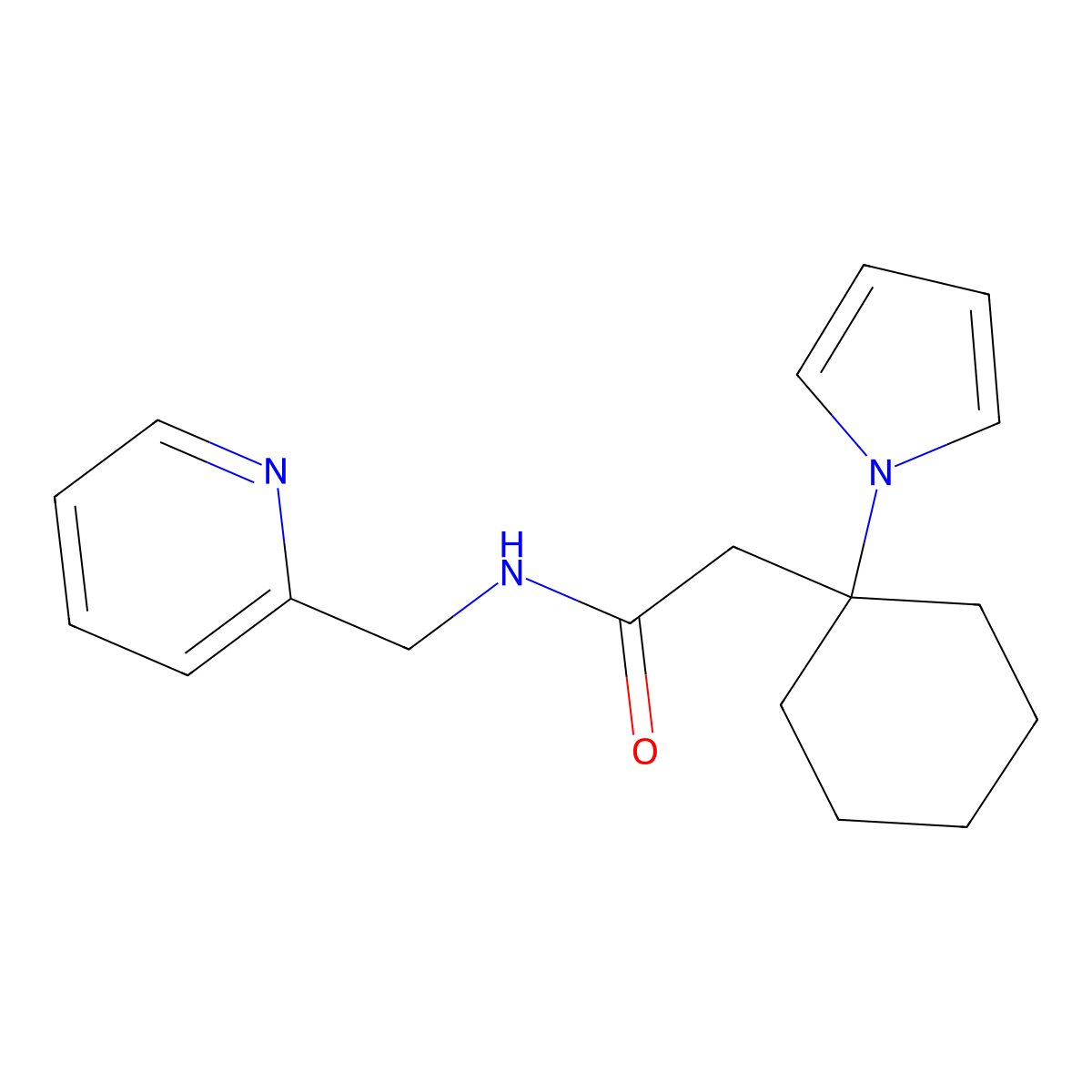 N-(pyridin-2-ylmethyl)-2-[1-(1H-pyrrol-1-yl)cyclohexyl]acetamide molecular structure, CAS 1436003-87-0