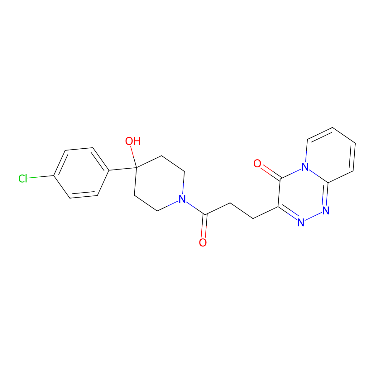 3-(3-(4-(4-chlorophenyl)-4-hydroxypiperidin-1-yl)-3-oxopropyl)-4H-pyrido[2,1-c][1,2,4]triazin-4-one molecular structure, CAS 1436003-96-1