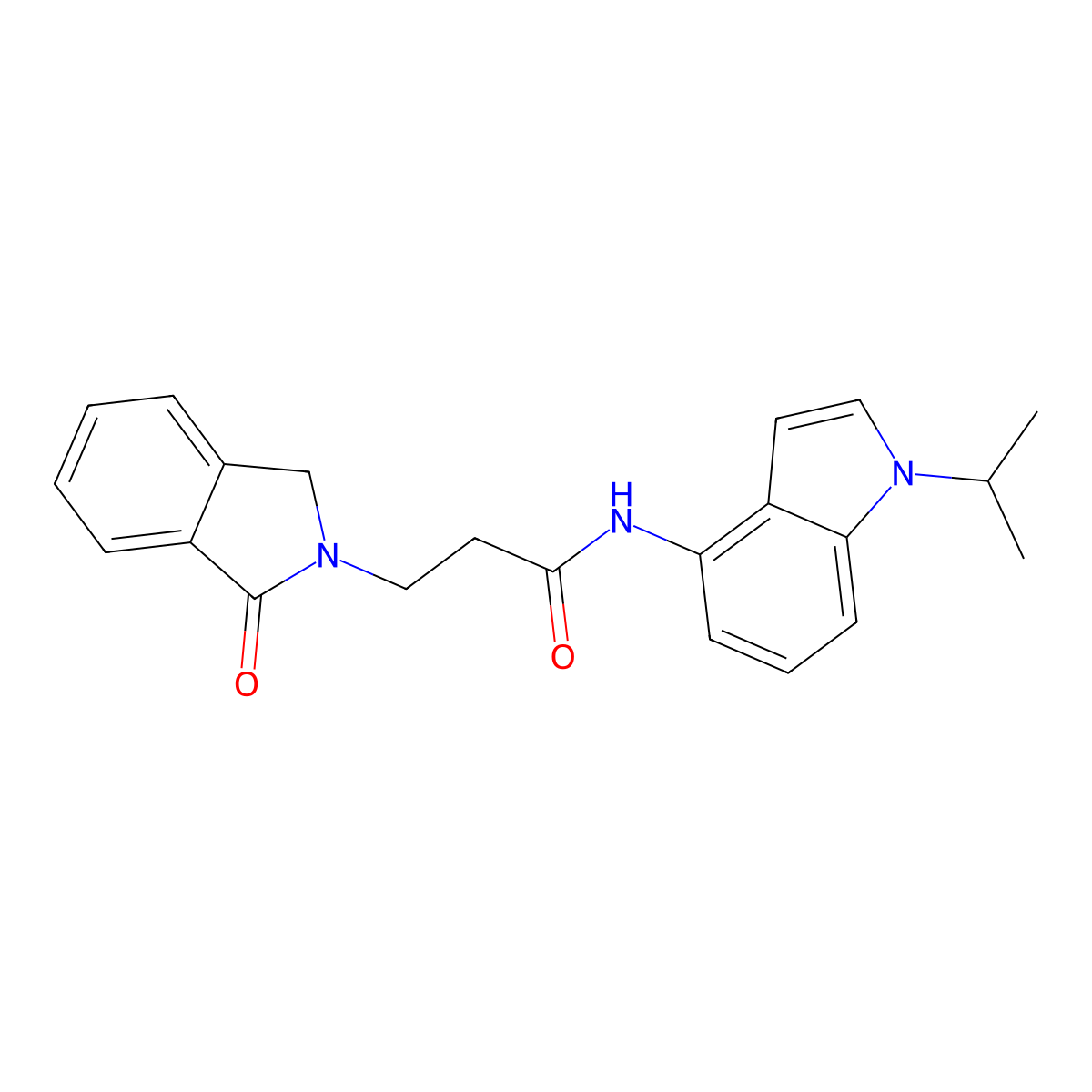 3-(1-oxo-1,3-dihydro-2H-isoindol-2-yl)-N-[1-(propan-2-yl)-1H-indol-4-yl]propanamide molecular structure, CAS 1436004-12-4