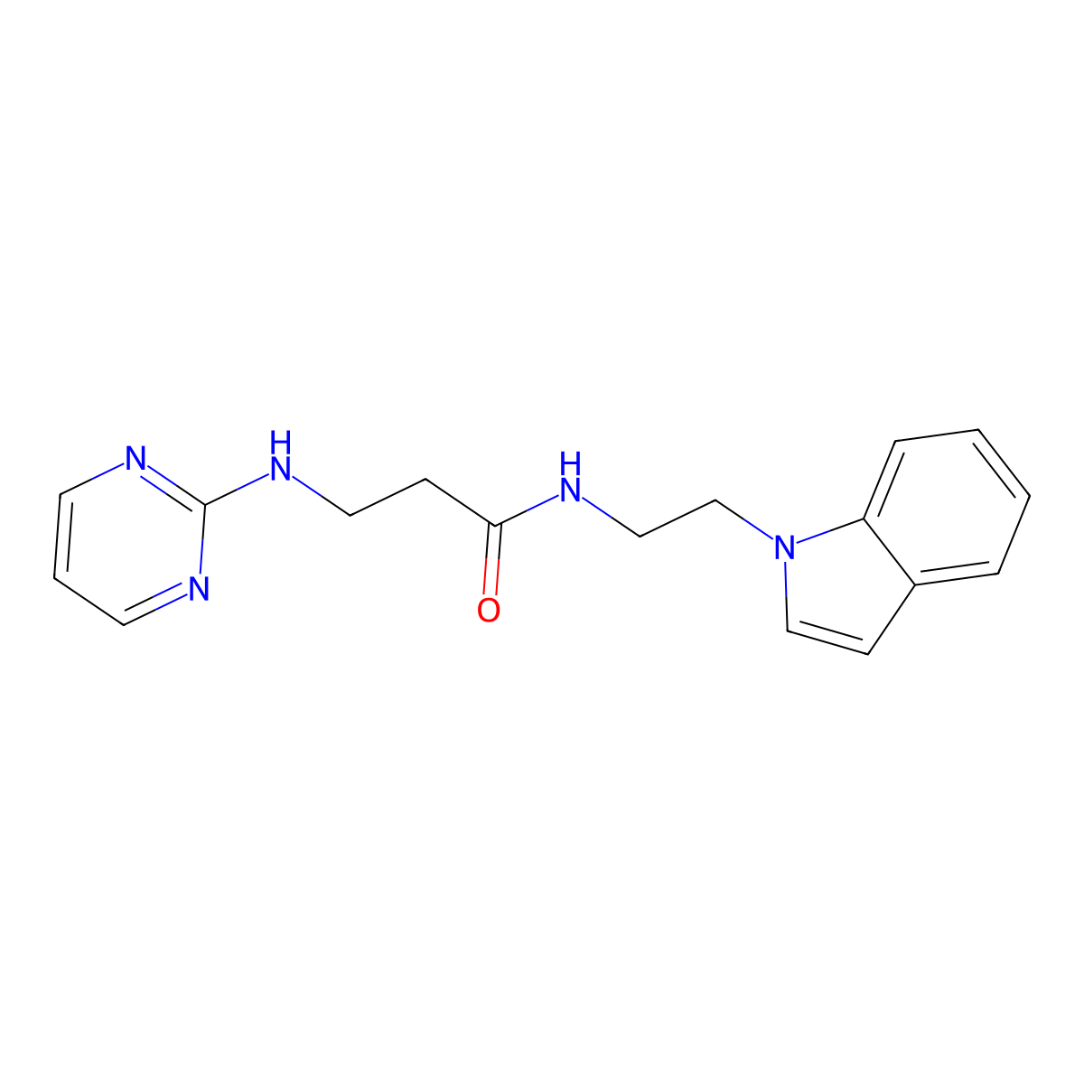 N-[2-(1H-indol-1-yl)ethyl]-3-(2-pyrimidinylamino)propanamide molecular structure, CAS 1436004-22-6