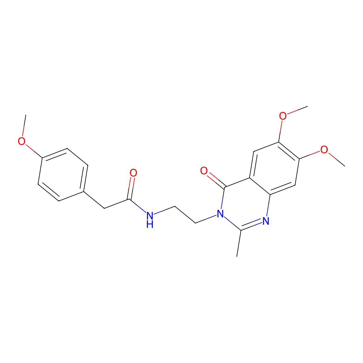 N-[2-(6,7-dimethoxy-2-methyl-4-oxoquinazolin-3(4H)-yl)ethyl]-2-(4-methoxyphenyl)acetamide molecular structure, CAS 1436004-24-8