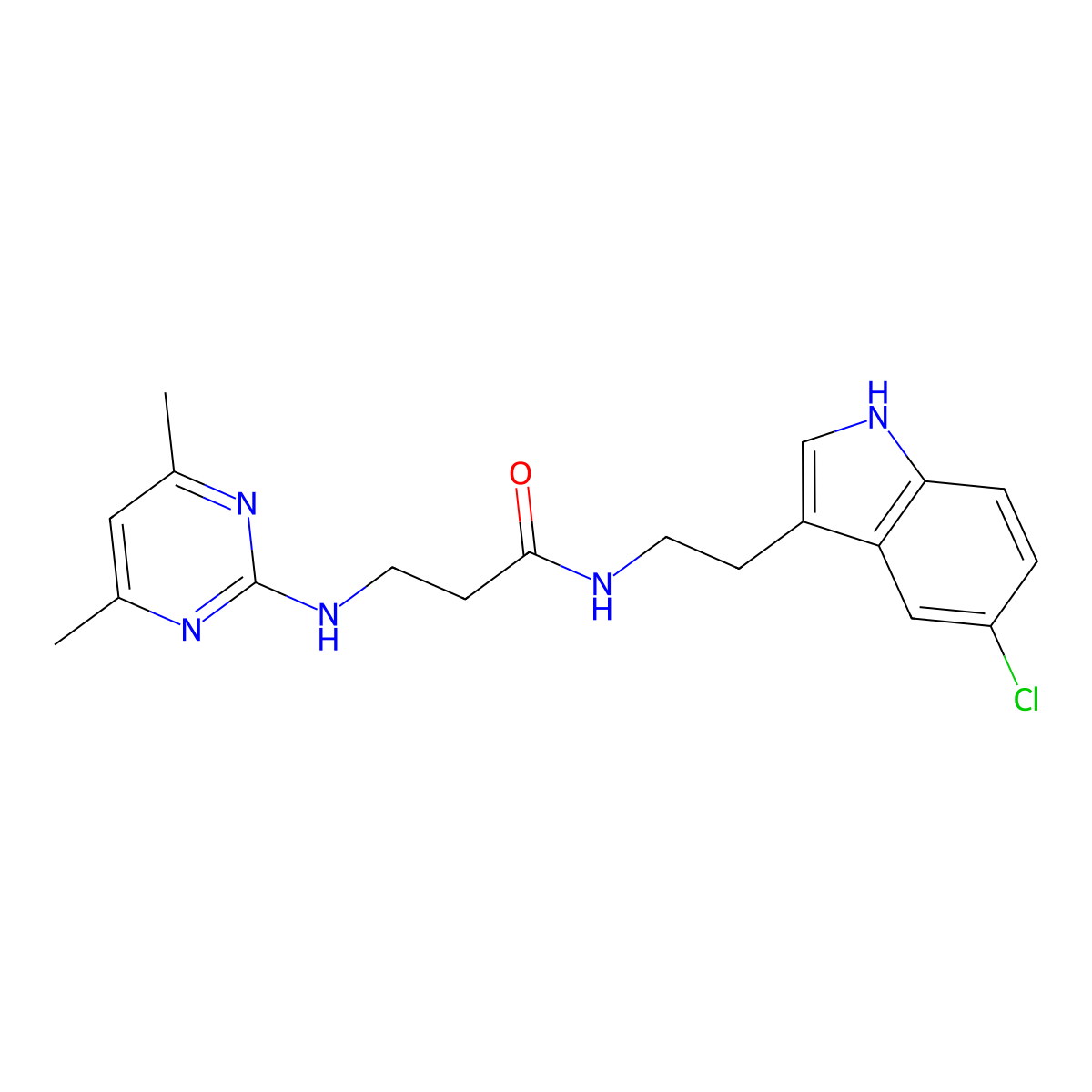 N-[2-(5-chloro-1H-indol-3-yl)ethyl]-3-[(4,6-dimethyl-2-pyrimidinyl)amino]propanamide molecular structure, CAS 1436004-28-2
