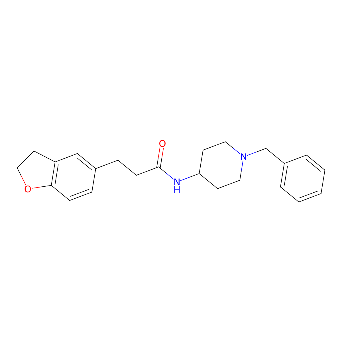 N-(1-benzyl-4-piperidyl)-3-(2,3-dihydro-1-benzofuran-5-yl)propanamide molecular structure, CAS 1436004-32-8