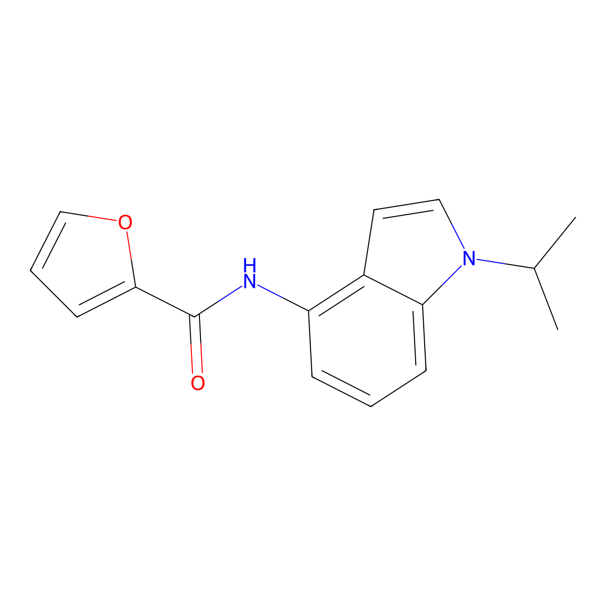 N-(1-isopropyl-1H-indol-4-yl)-2-furamide molecular structure, CAS 1436004-95-3