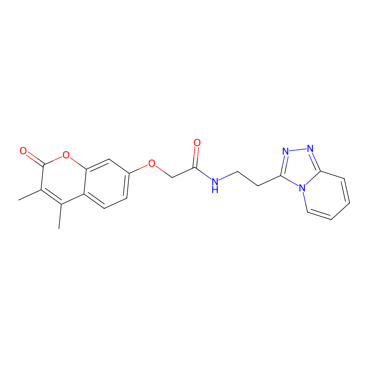 2-[(3,4-dimethyl-2-oxo-2H-chromen-7-yl)oxy]-N-(2-[1,2,4]triazolo[4,3-a]pyridin-3-ylethyl)acetamide molecular structure, CAS 1436005-02-5