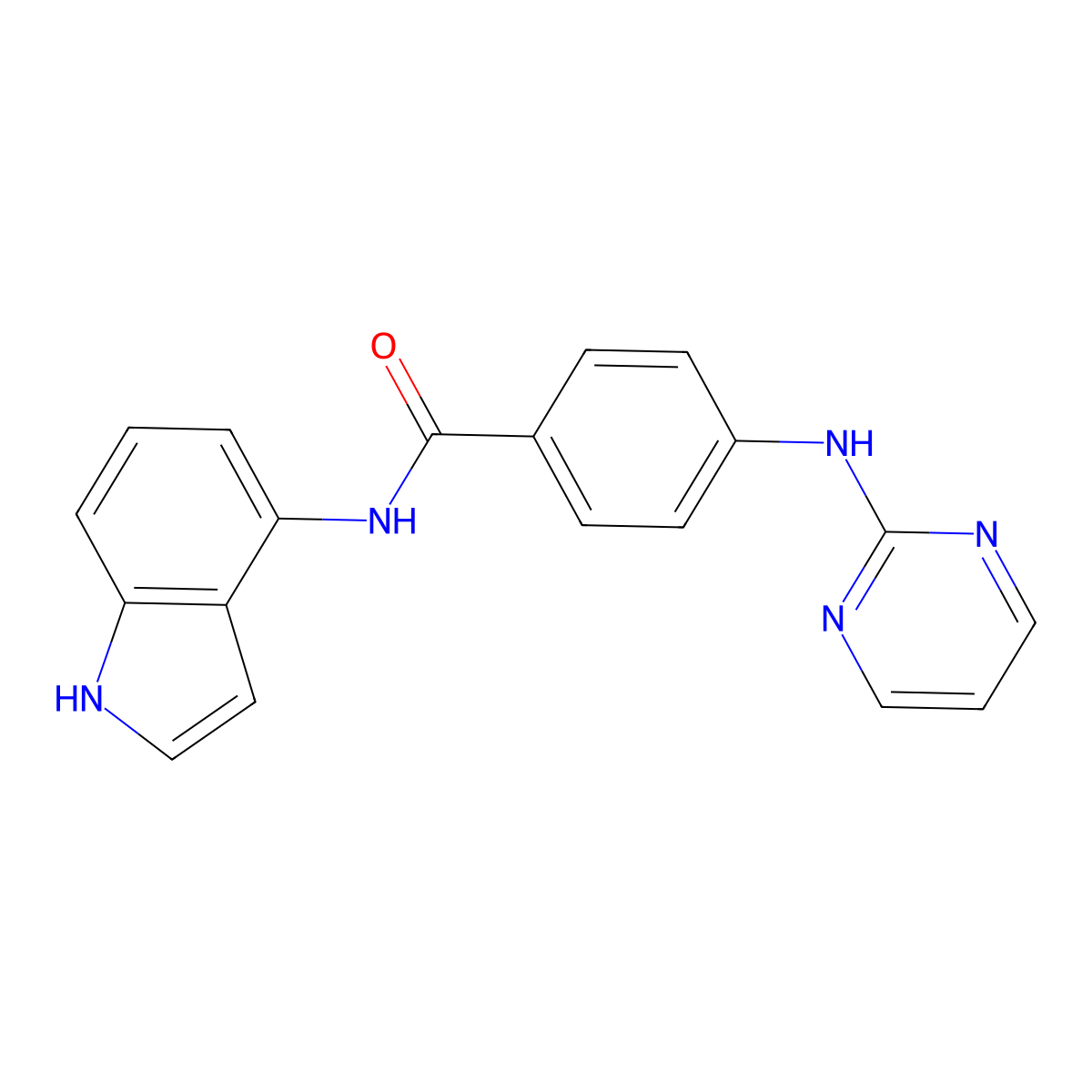 N-(1H-indol-4-yl)-4-(pyrimidin-2-ylamino)benzamide molecular structure, CAS 1436005-17-2