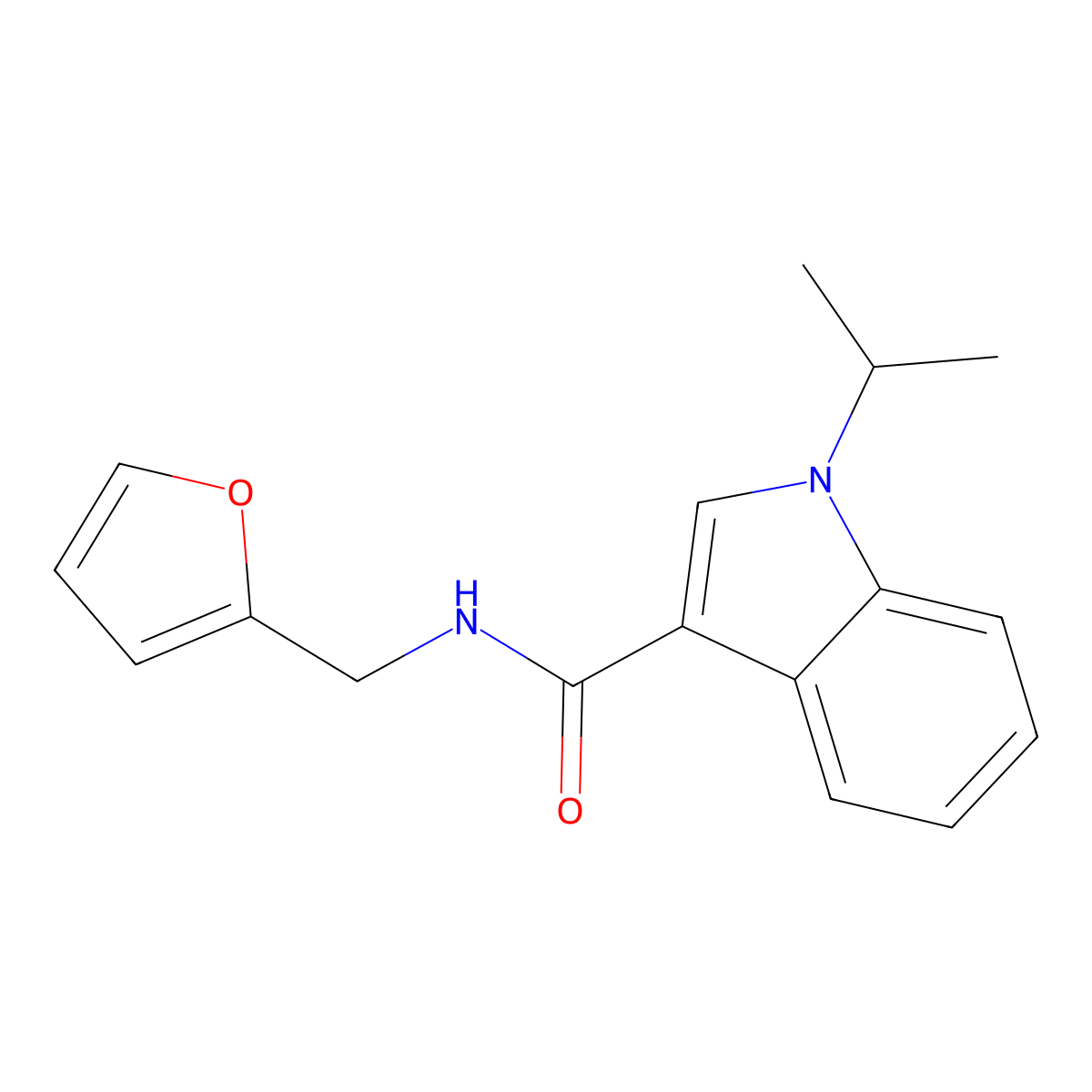 N-(2-furylmethyl)-1-isopropyl-1H-indole-3-carboxamide molecular structure, CAS 1436005-37-6