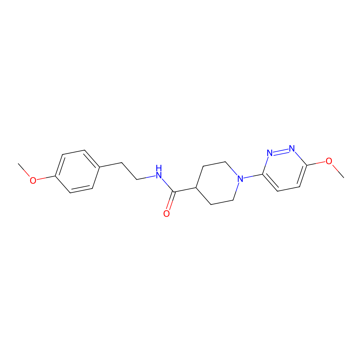 N-(4-methoxyphenethyl)-1-(6-methoxypyridazin-3-yl)piperidine-4-carboxamide molecular structure, CAS 1436005-76-3