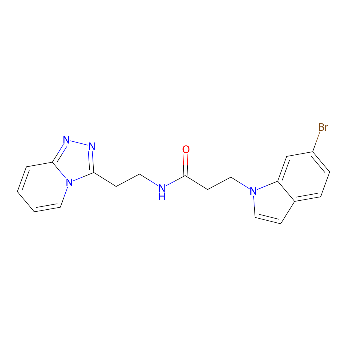 3-(6-bromo-1H-indol-1-yl)-N-[2-([1,2,4]triazolo[4,3-a]pyridin-3-yl)ethyl]propanamide molecular structure, CAS 1436005-80-9