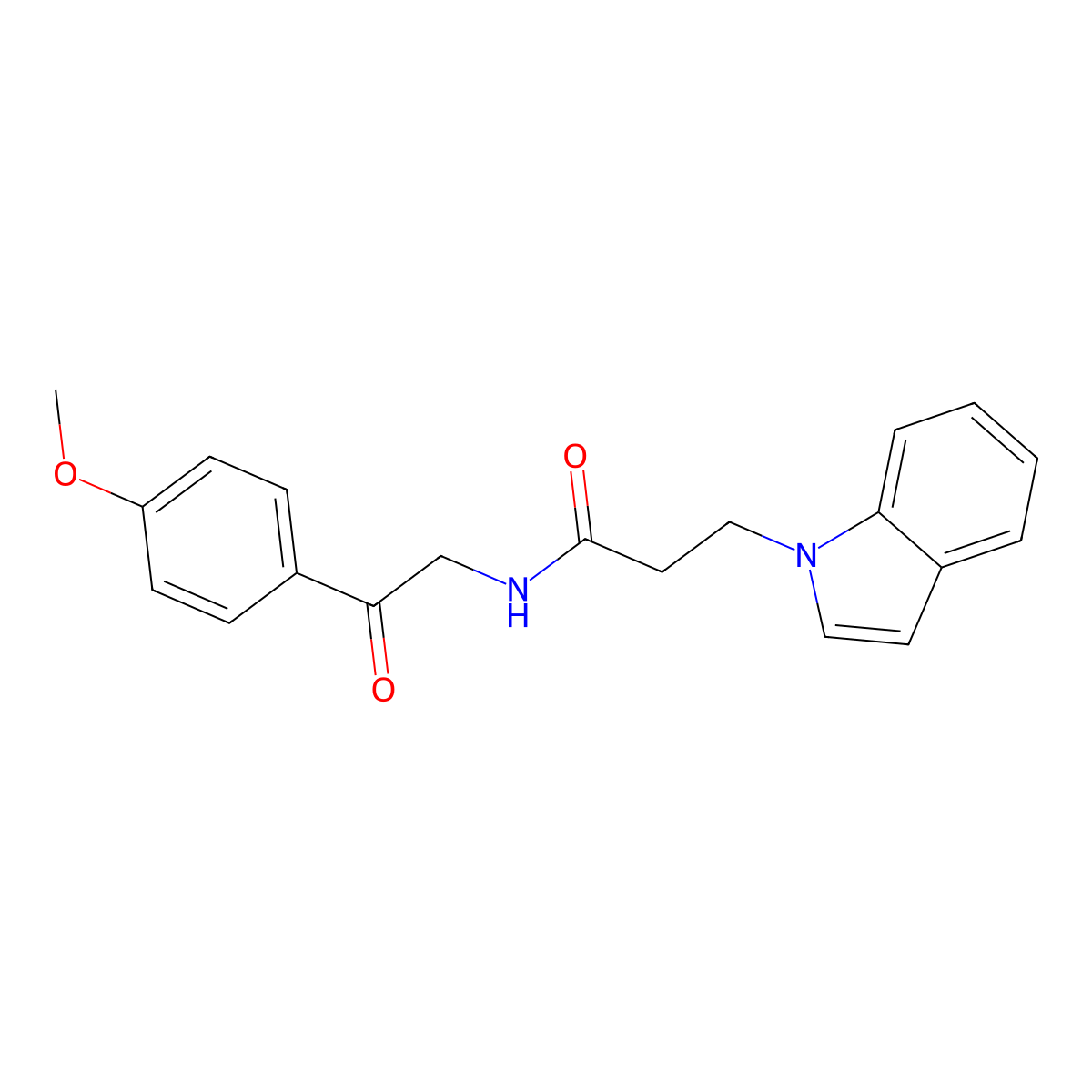 3-(1H-indol-1-yl)-N-[2-(4-methoxyphenyl)-2-oxoethyl]propanamide molecular structure, CAS 1436005-82-1
