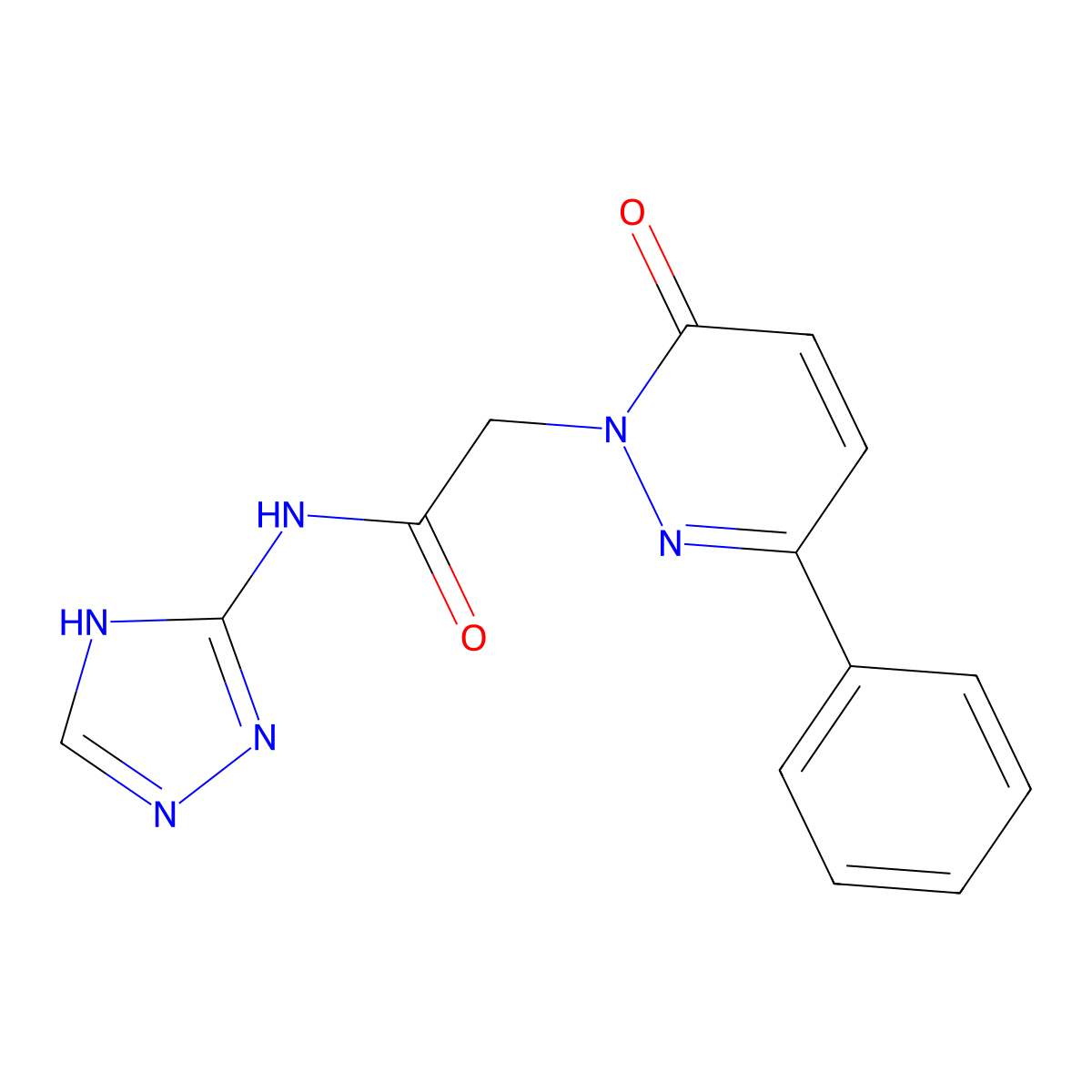 2-(6-oxo-3-phenylpyridazin-1(6H)-yl)-N-(4H-1,2,4-triazol-3-yl)acetamide molecular structure, CAS 1436005-84-3