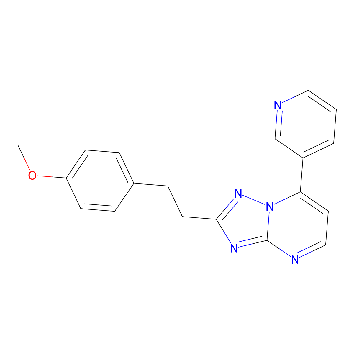 2-(4-Methoxyphenethyl)-7-(3-pyridyl)[1,2,4]triazolo[1,5-a]pyrimidine molecular structure, CAS 1436005-95-6