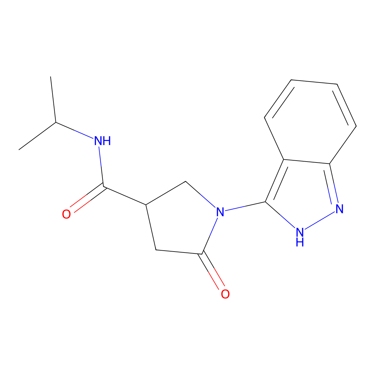 1-(1H-indazol-3-yl)-N-isopropyl-5-oxo-3-pyrrolidinecarboxamide molecular structure, CAS 1436006-17-5