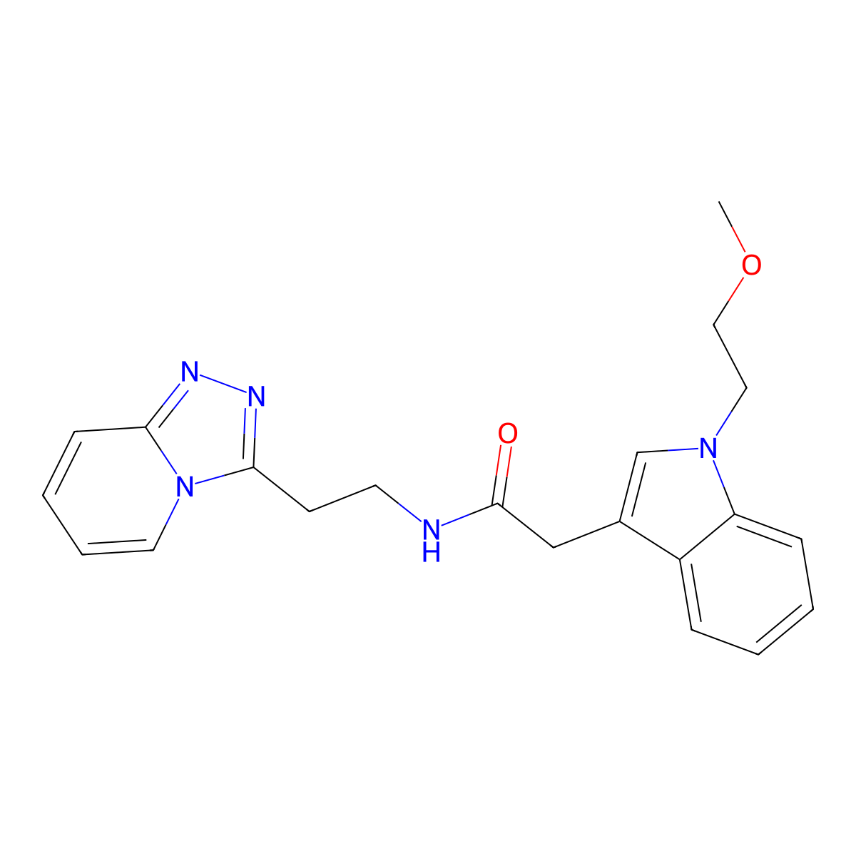 2-[1-(2-methoxyethyl)-1H-indol-3-yl]-N-(2-[1,2,4]triazolo[4,3-a]pyridin-3-ylethyl)acetamide molecular structure, CAS 1436006-22-2