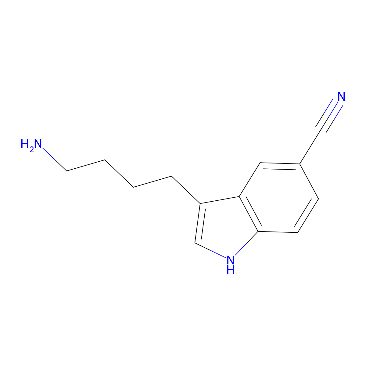 3-(4-aminobutyl)-1H-indole-5-carbonitrile molecular structure, CAS 143612-85-5